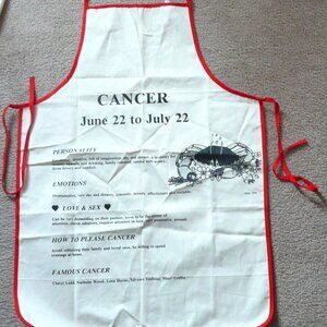 NWOT Bib Apron Cancer Zodiac Stars Astrology Cooking Baking Kitchen Linens